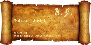 Mehler Judit névjegykártya